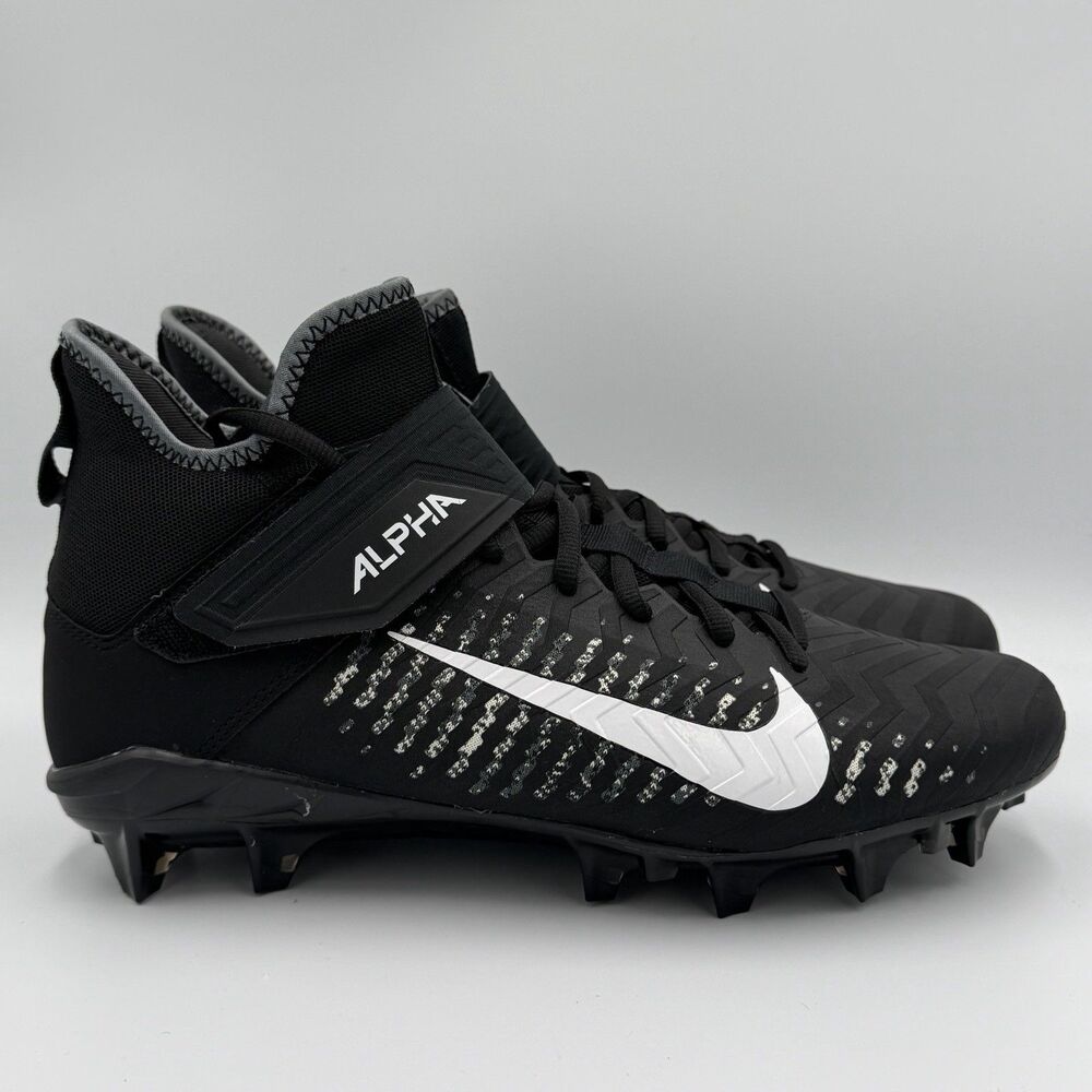 Men's Size 10.5 Nike NEW Alpha Menace Pro 2 Mid Football Cleats Black BV3951-001